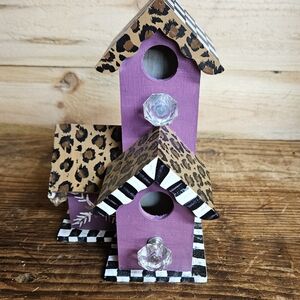 Decorative Leopard Print and Purple Birdhouse Inspired By MC